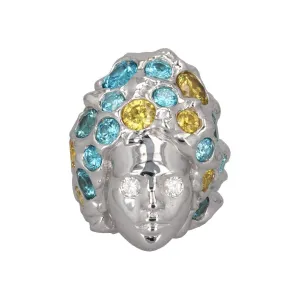 Missy Ring in White Rhodium / Blue   Yellow Topaz   White Quartz - Size 7 left