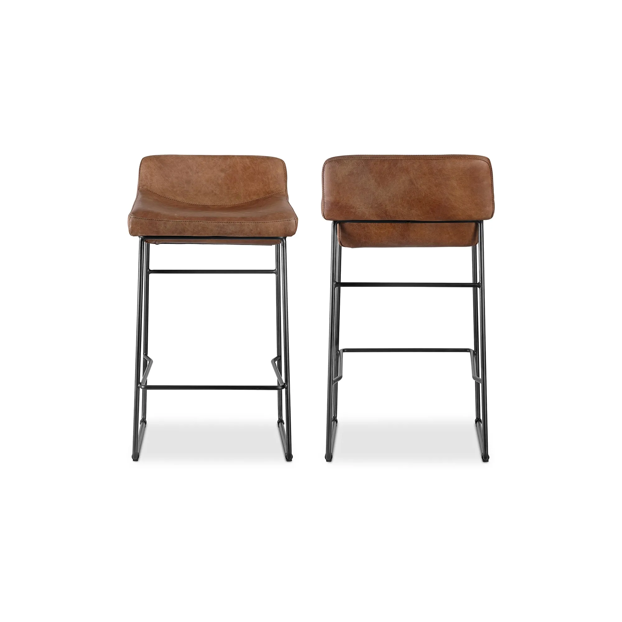 Modern Minimalist Dual Counter Stools - Luxe Leather Seating
