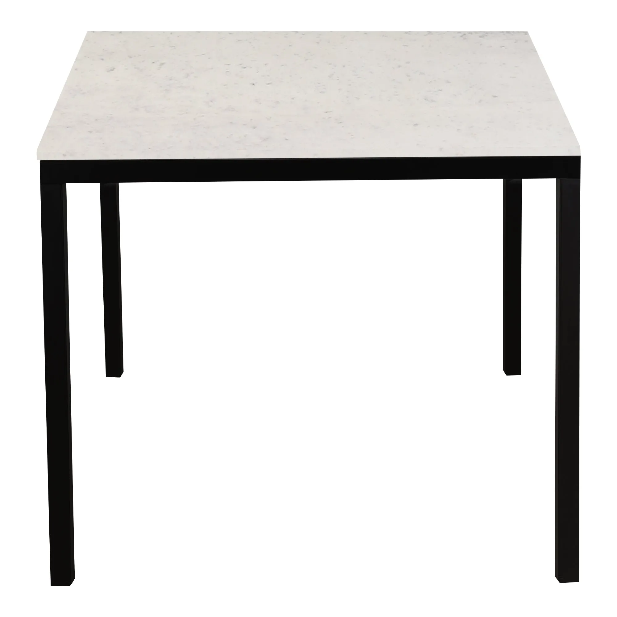 Modern Minimalist White Marble & Iron Dining Table