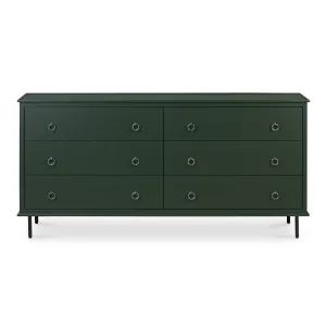 Modern Rustic 6-Drawer Chest with Embellished Handles