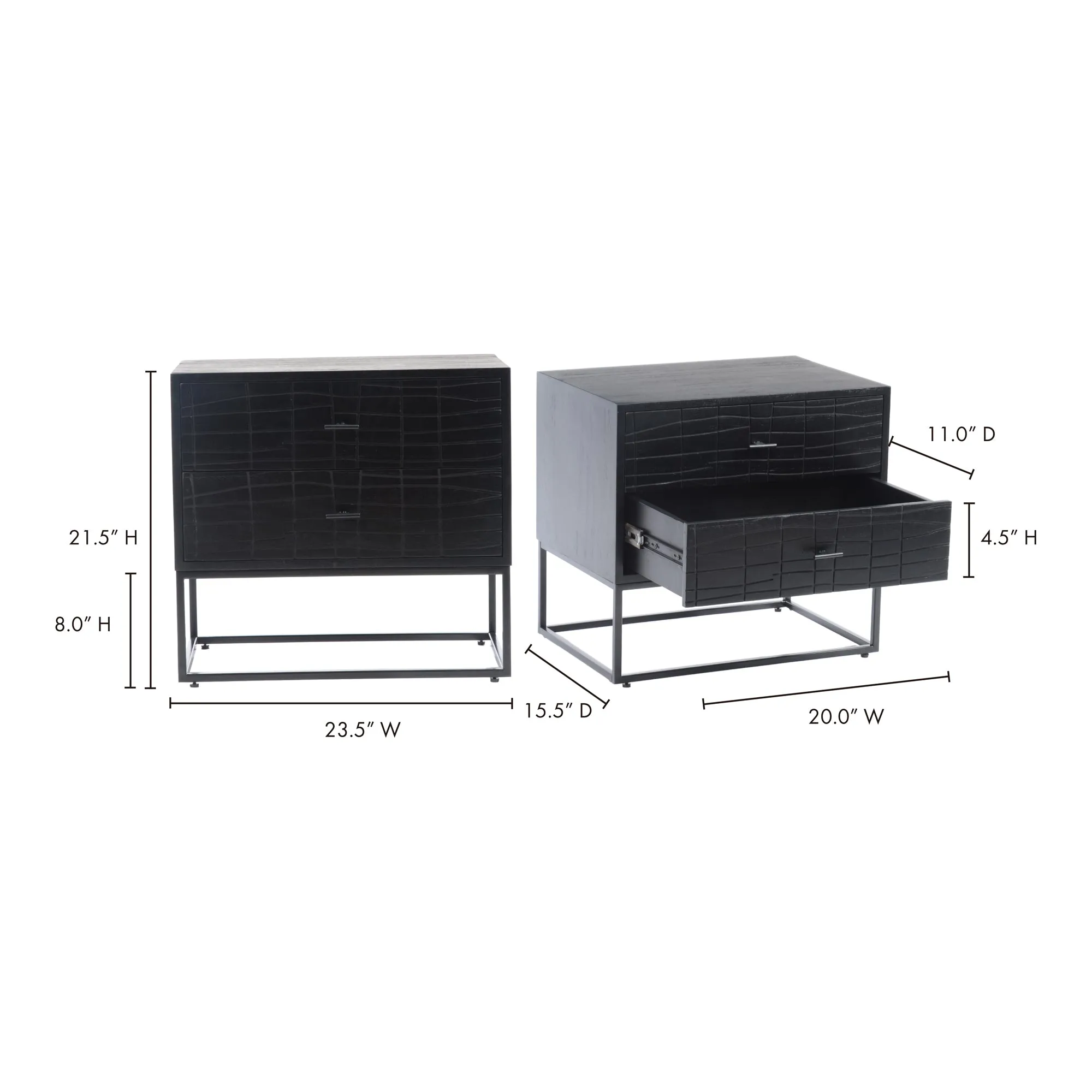 Modern Sleek Sliding Nightstand