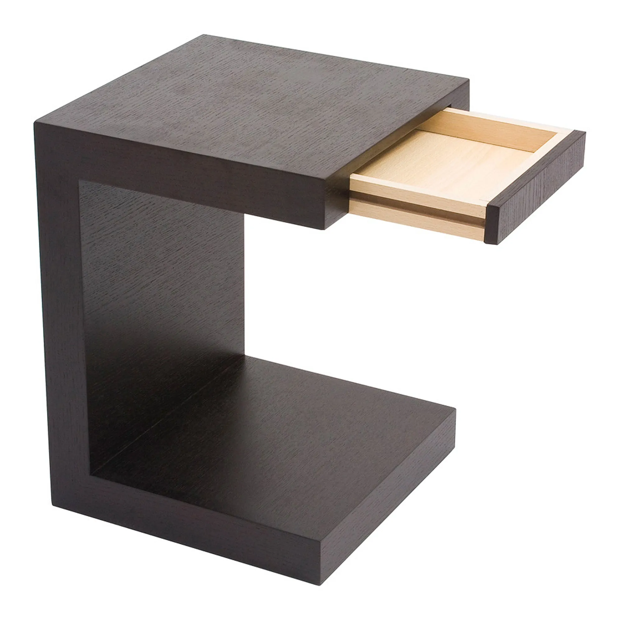 Modern Solid Wood Side Table with Hidden Storage