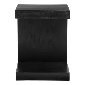 Modern Solid Wood Side Table with Hidden Storage