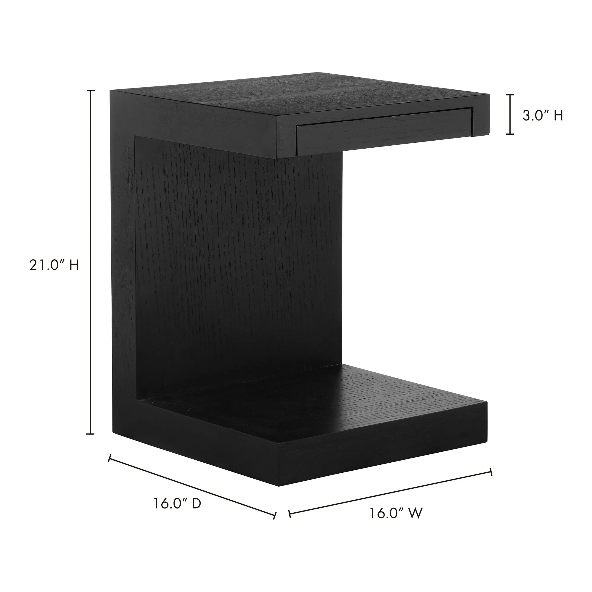 Modern Solid Wood Side Table with Hidden Storage