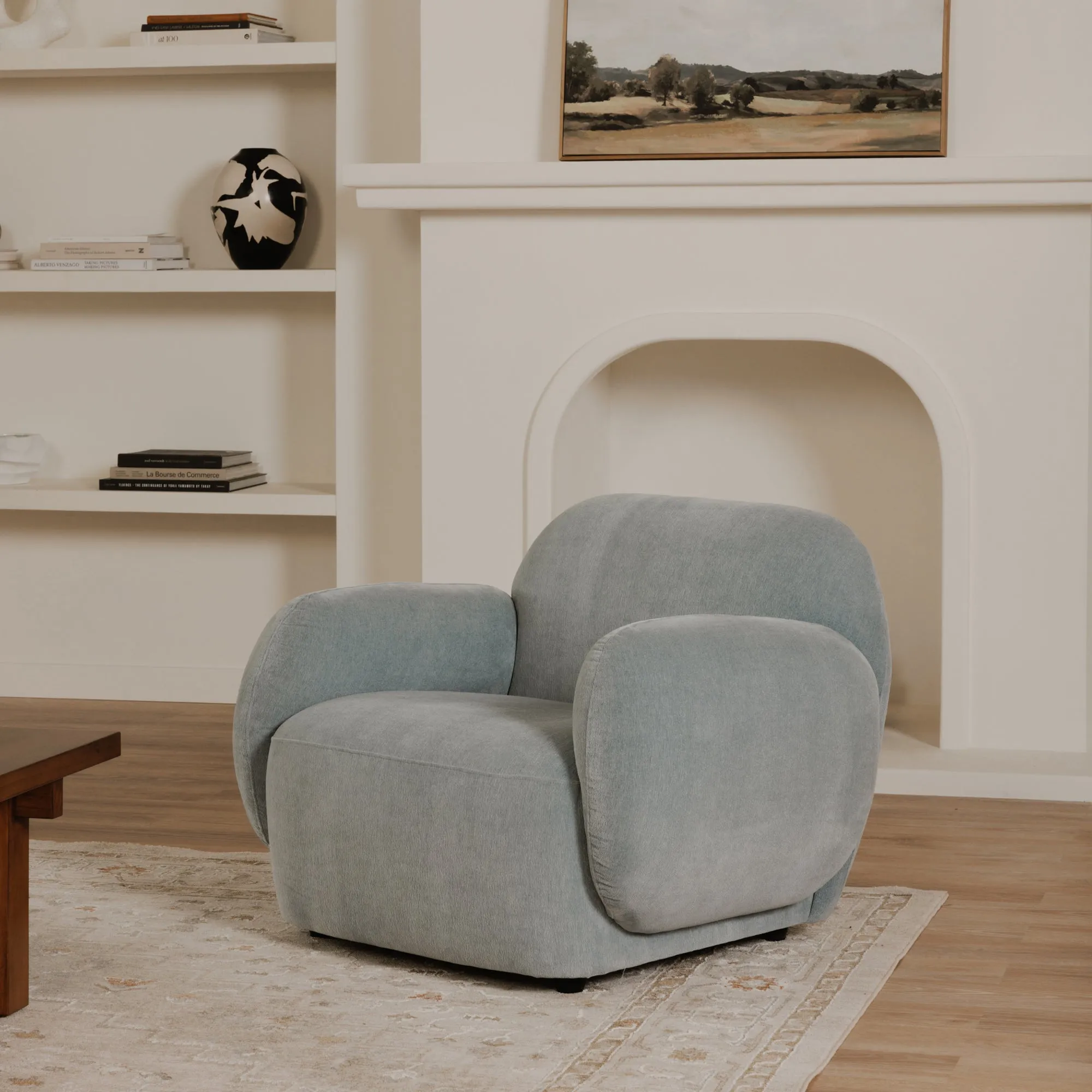 Modern Velvet Curve Lounge Chair