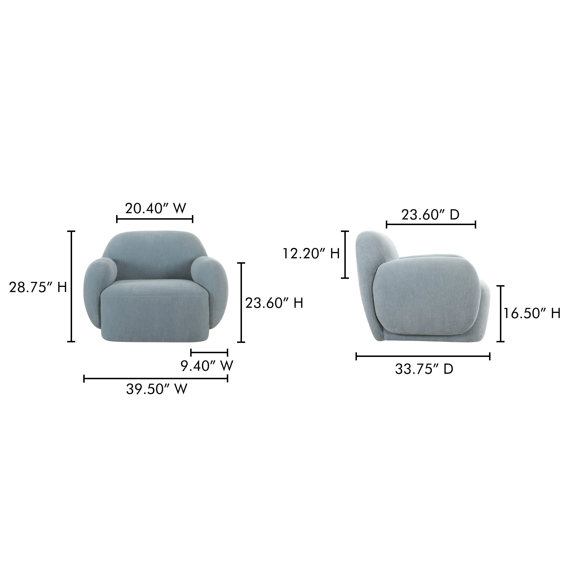 Modern Velvet Curve Lounge Chair