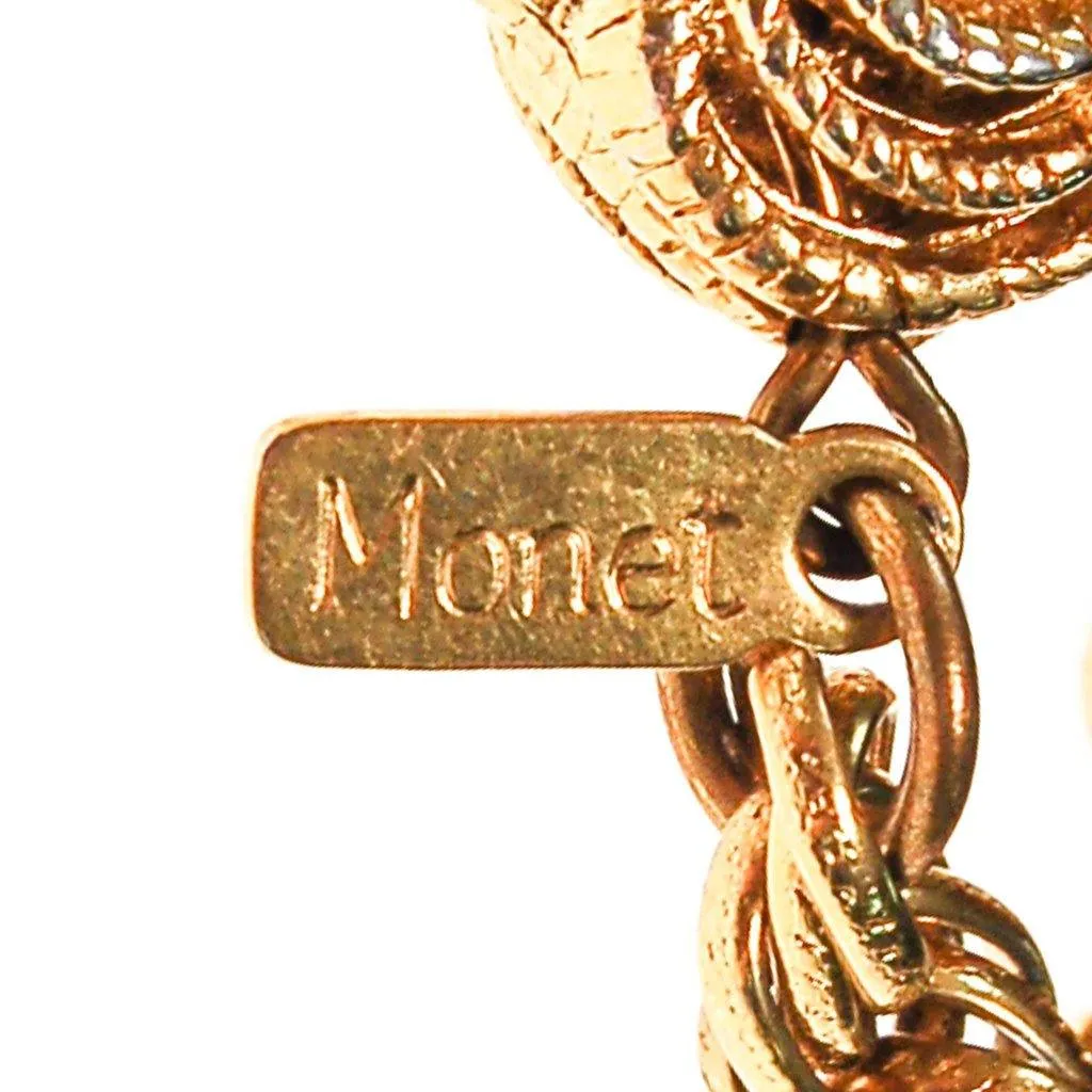 Monet Gold Tassel Lariat Necklace