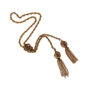 Monet Gold Tassel Lariat Necklace