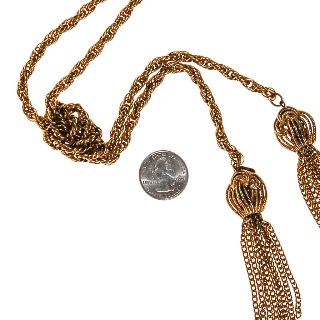 Monet Gold Tassel Lariat Necklace