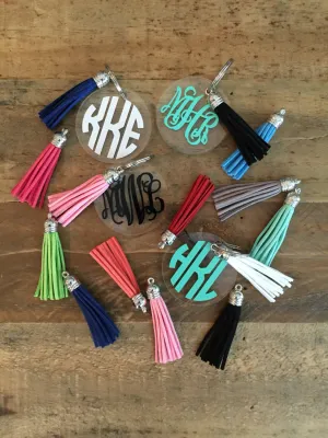 Monogram Keychain with Tassel