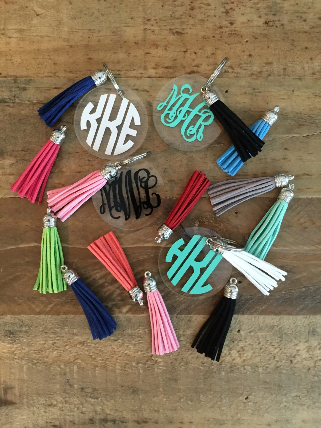 Monogram Keychain with Tassel