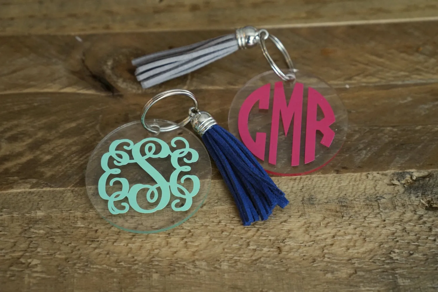 Monogram Keychain with Tassel