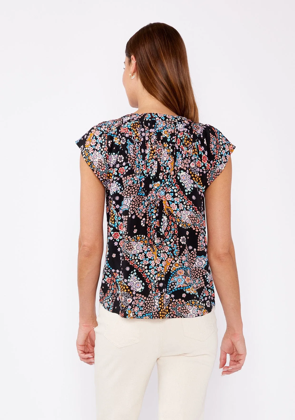 Moonlit Bouquet Flutter Sleeve Top