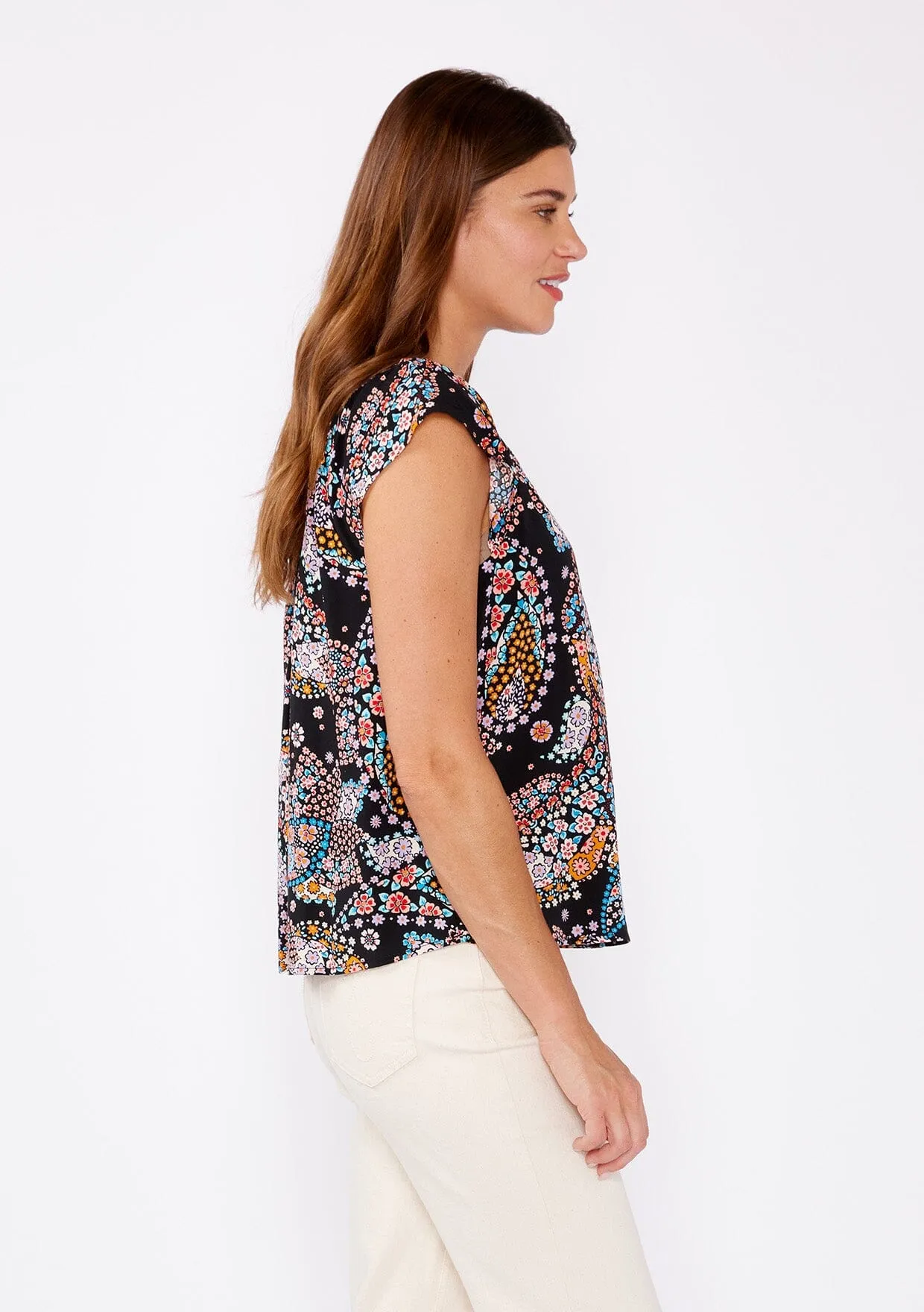 Moonlit Bouquet Flutter Sleeve Top
