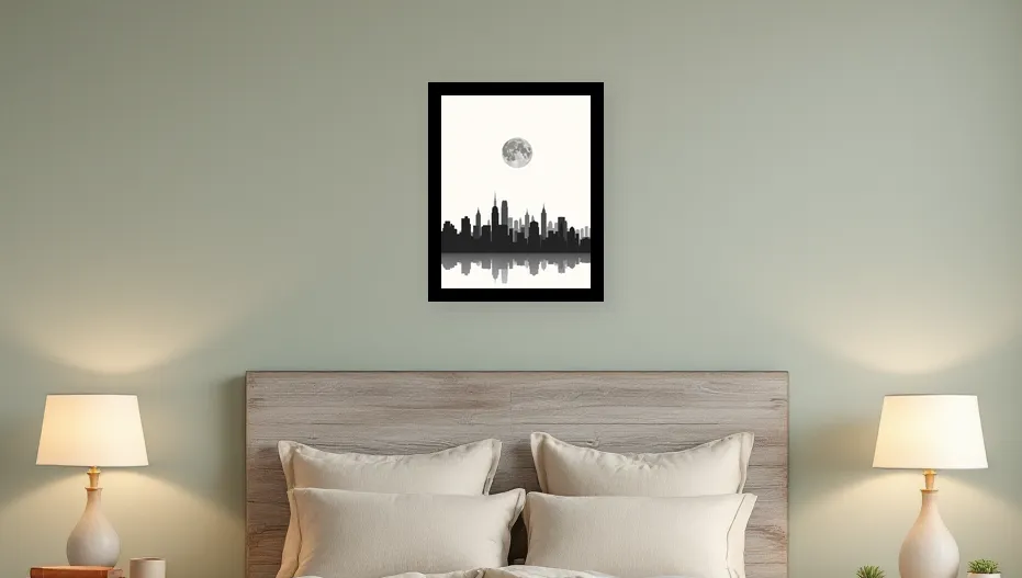 Moonlit Skyline Serenity Wall Art Poster