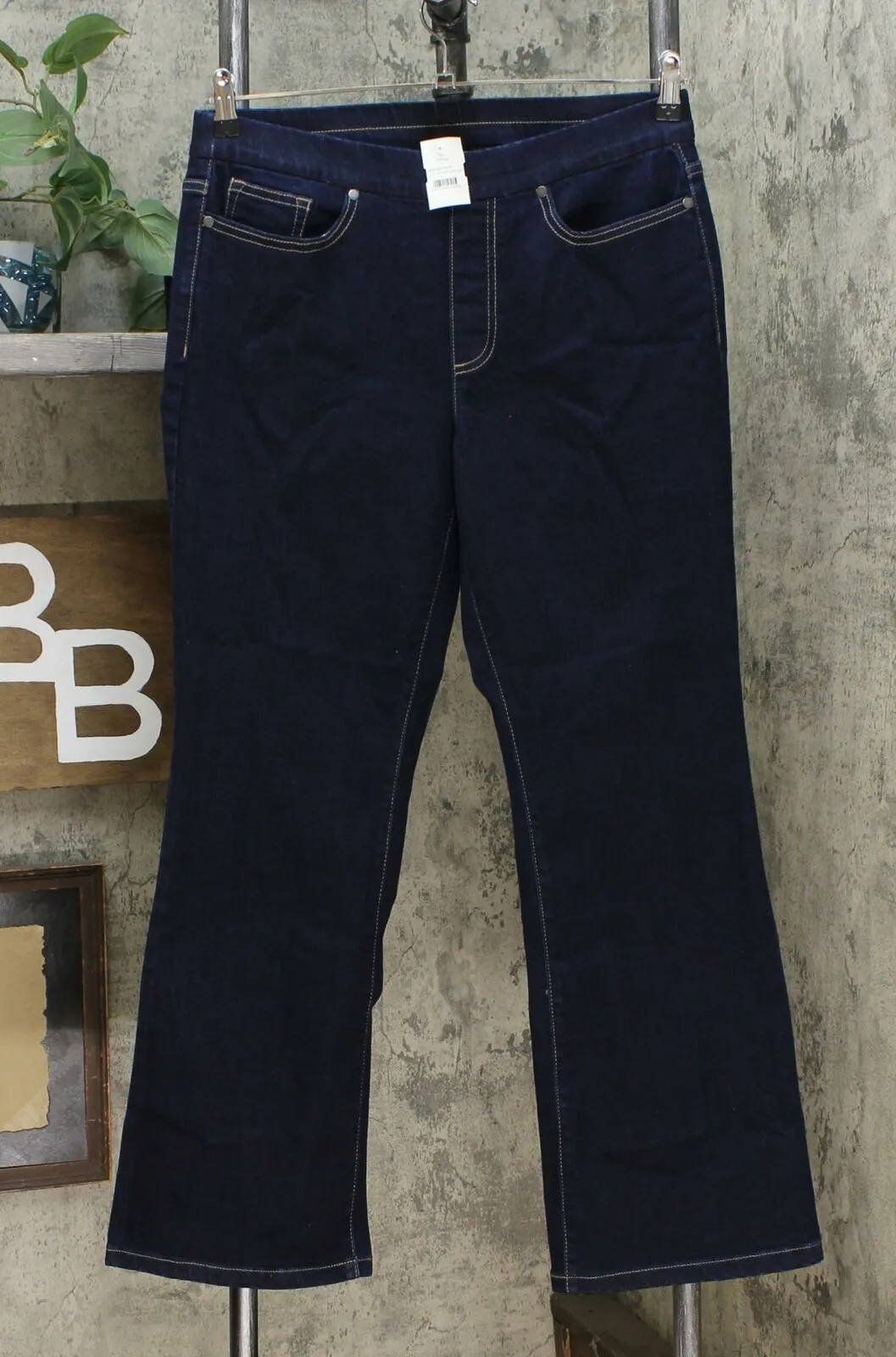 MOTTO Women's Petite Stretch Denim Pull On Boot Cut Jeans