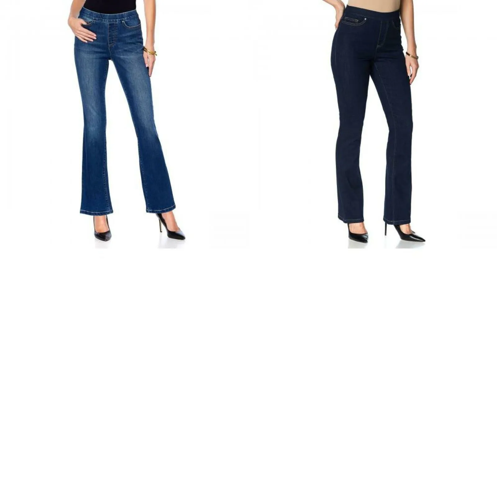 MOTTO Women's Petite Stretch Denim Pull On Boot Cut Jeans
