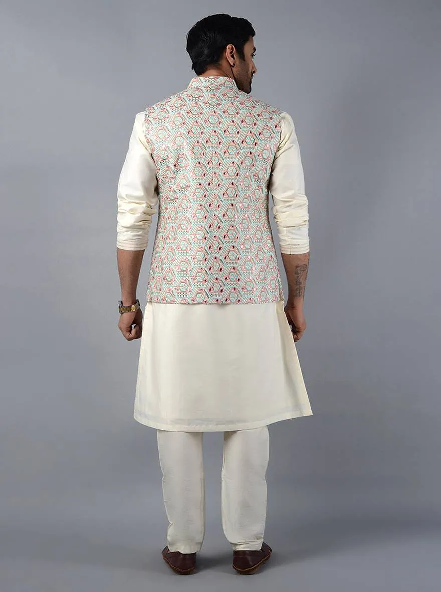 Multicolor Embroidered Regular Fit Bandhgala Jacket | TULA
