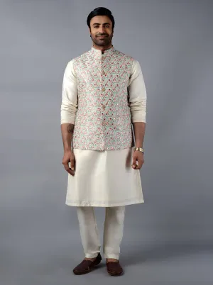 Multicolor Embroidered Regular Fit Bandhgala Jacket | TULA