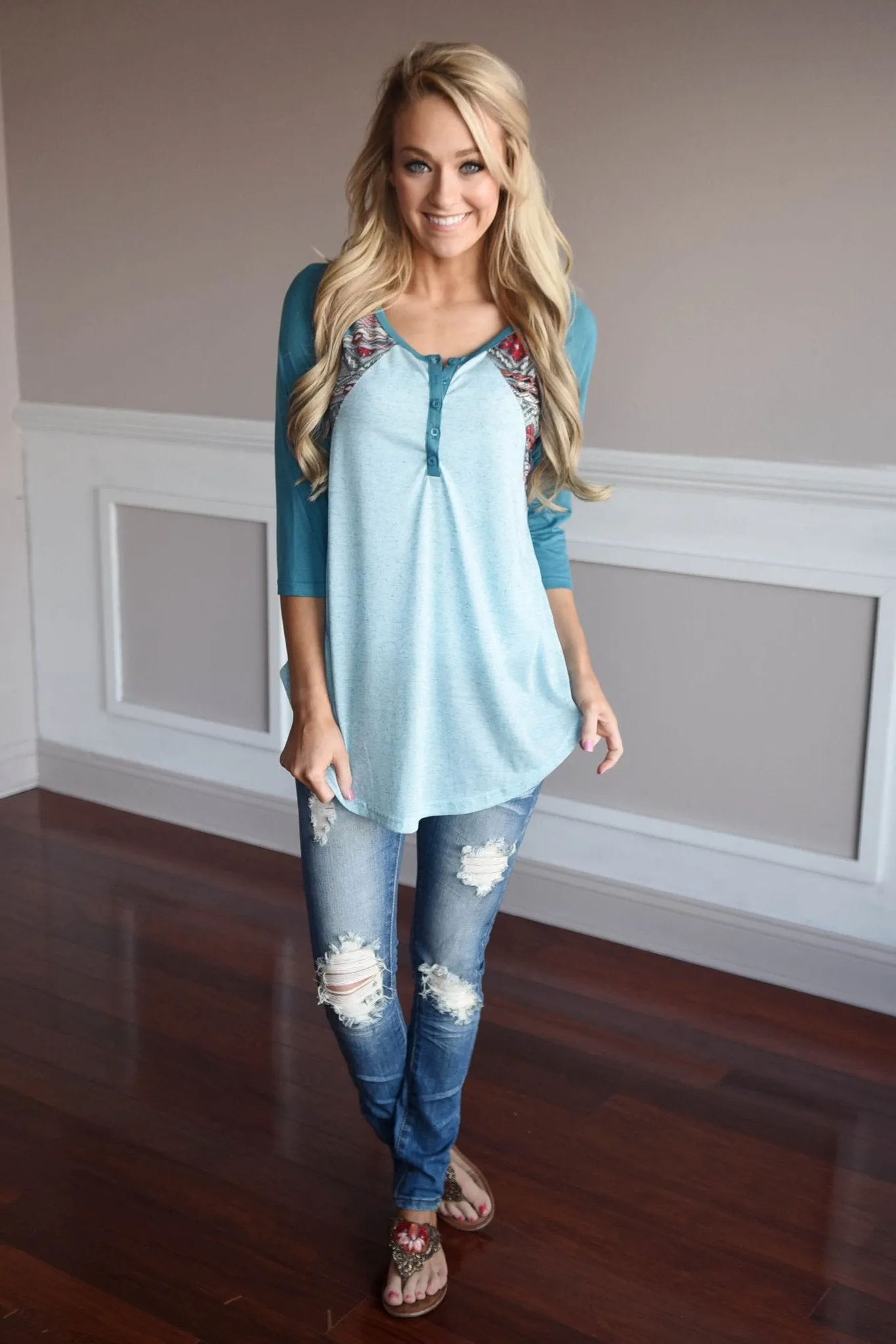 My Lucky Day Top ~ Blue