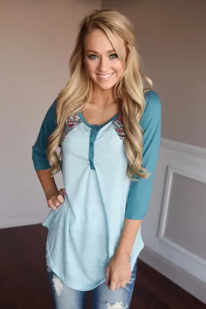 My Lucky Day Top ~ Blue
