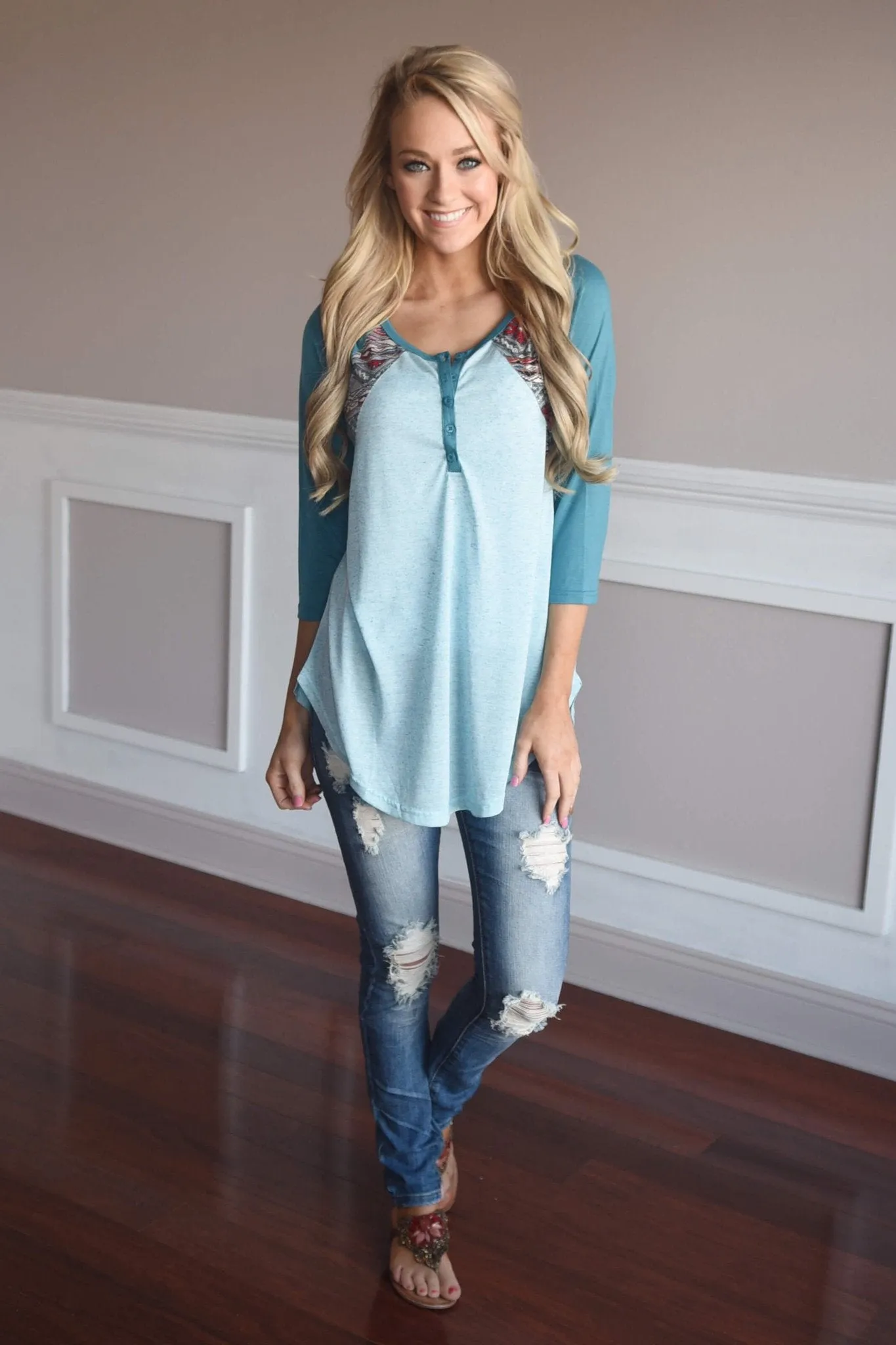 My Lucky Day Top ~ Blue