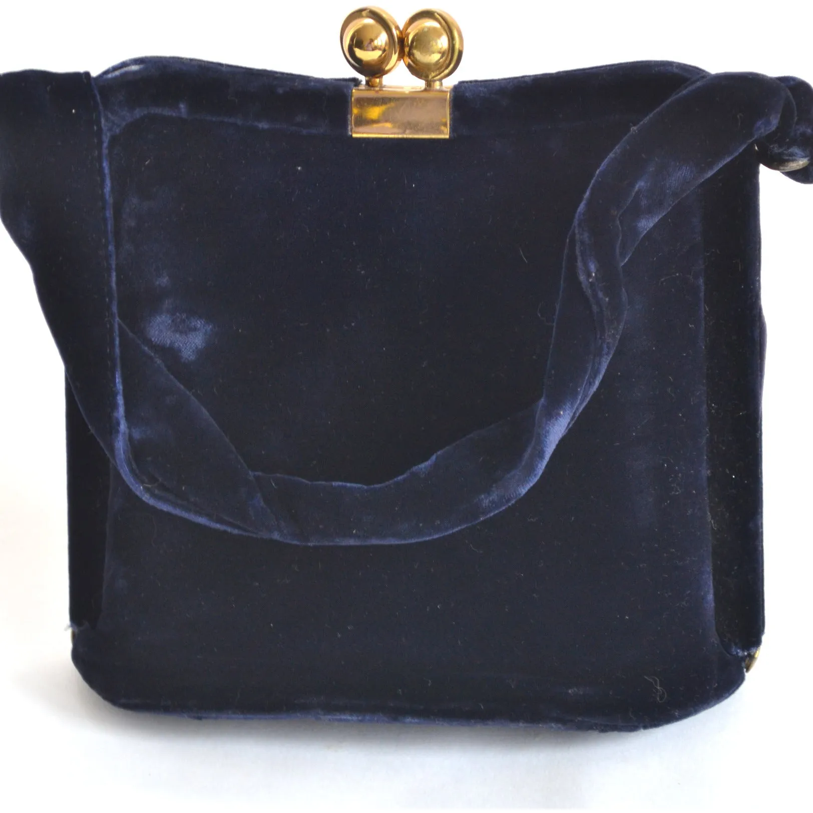 Navy Plush Velvet Evening Purse By Garay