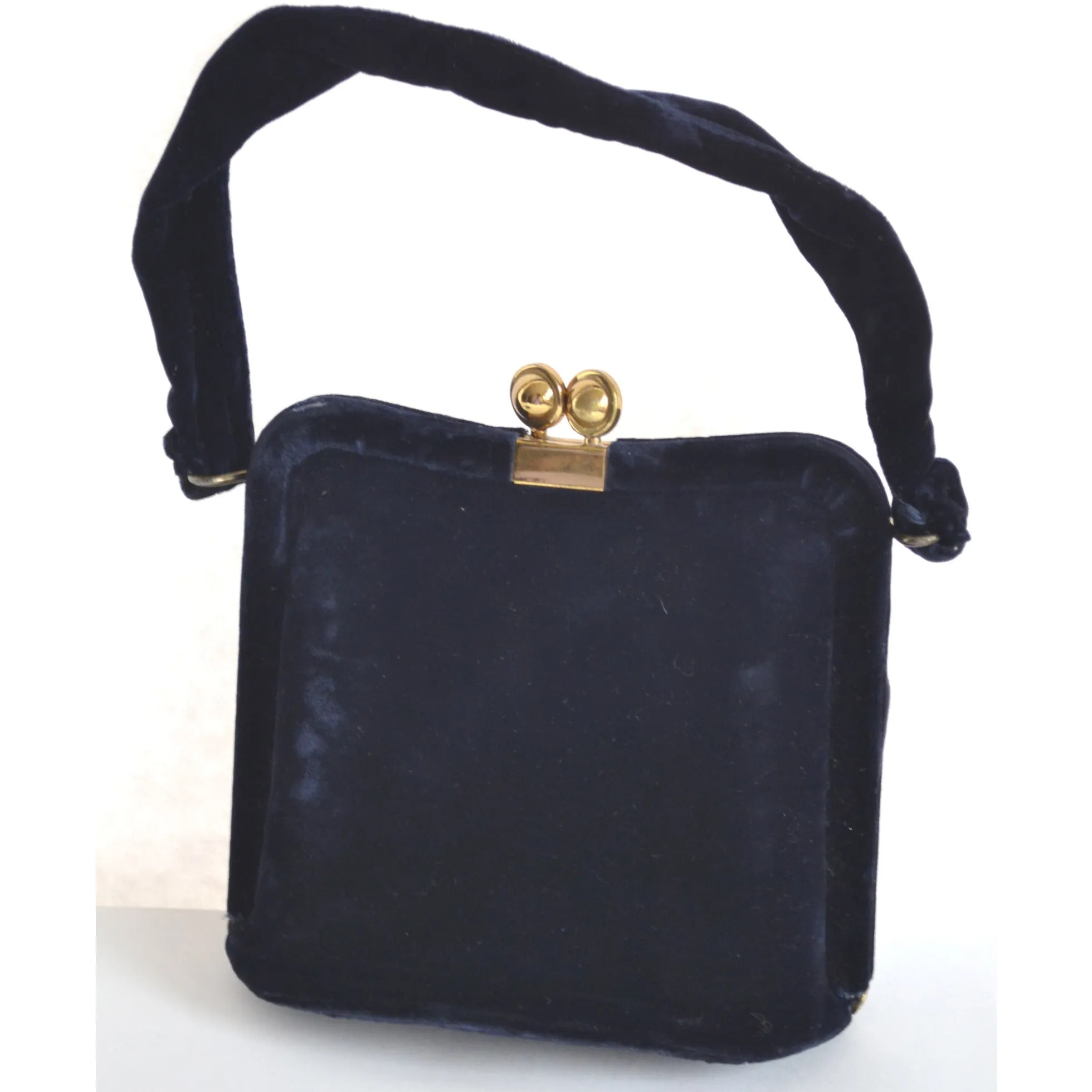 Navy Plush Velvet Evening Purse By Garay