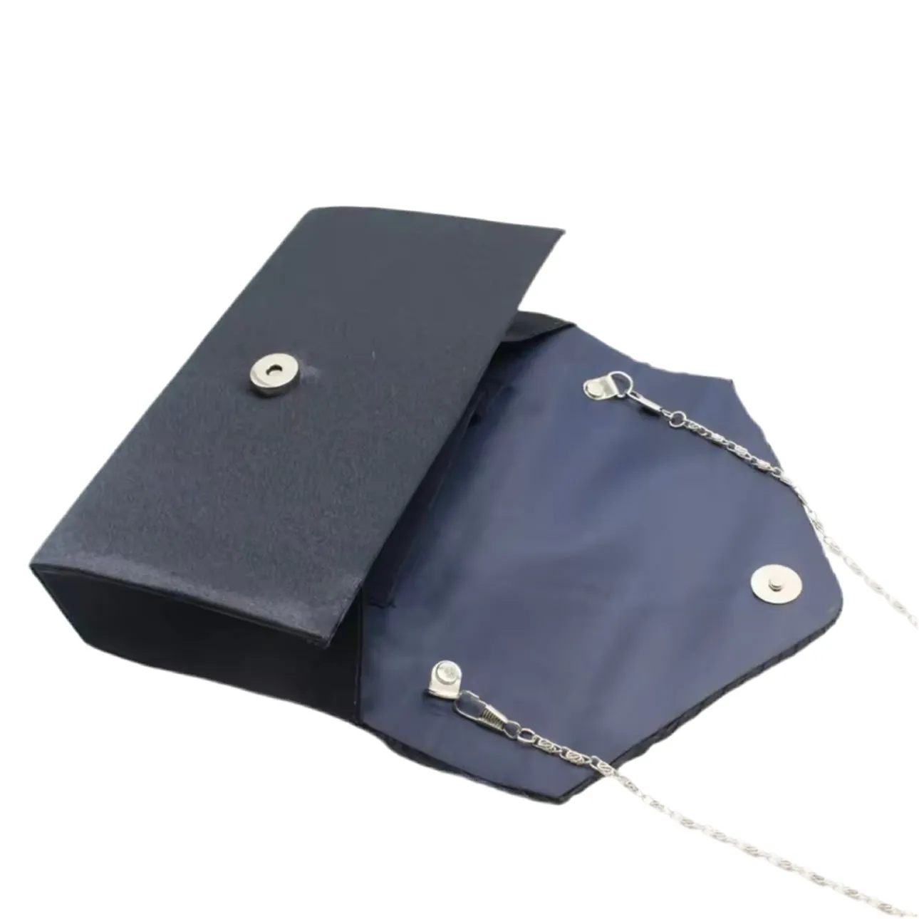 Navy Rhinestones Clutch Evening Bag