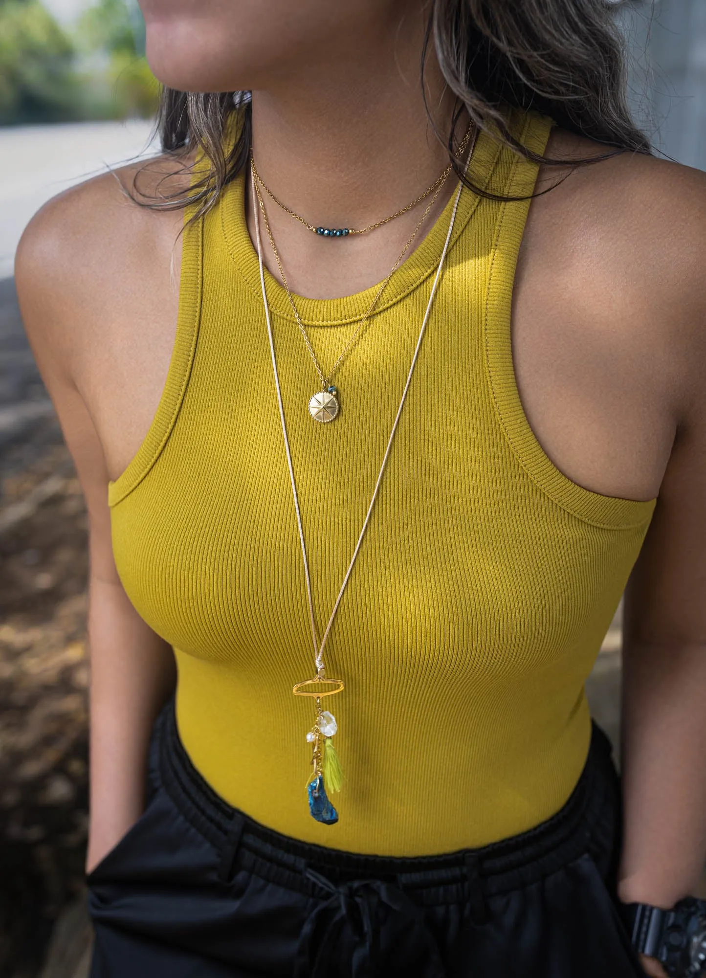 Neon Palms Necklace
