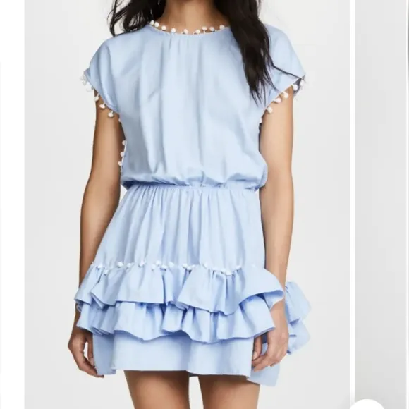 NEW Peixoto Nissi Pom Pom Blue White Dress Size XS