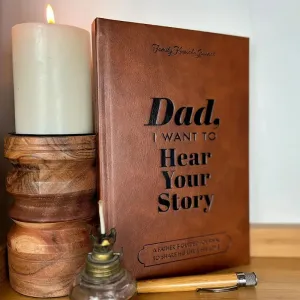 NEW Retails $40 Dad I Want to Hear Your Story Journal - Minimalist Leather-Bound Notebook with Ribbon Bookmark, Premium Paper Writing Diary, Ideal for Father's Memoir and Keepsake, Suitable for Ages 14 