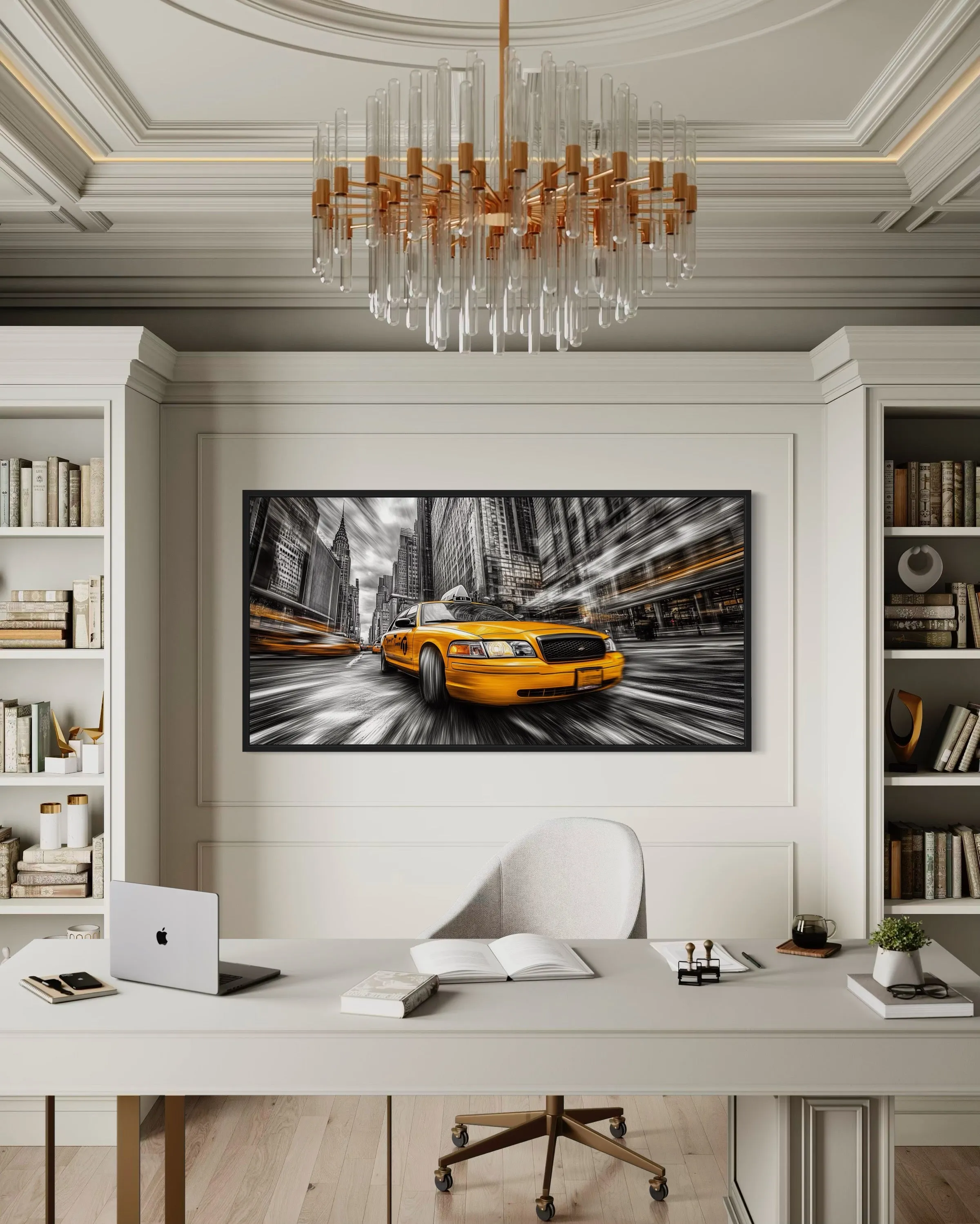New York City Yellow Taxi Graffiti Style Canvas Wall Art