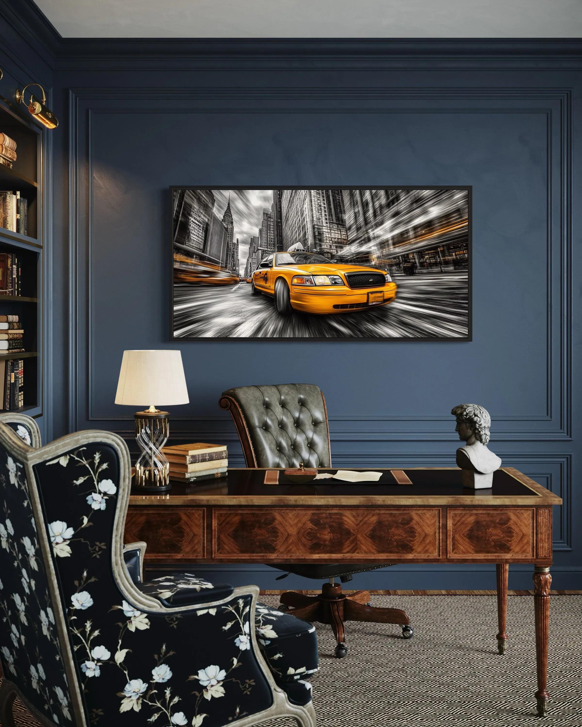 New York City Yellow Taxi Graffiti Style Canvas Wall Art