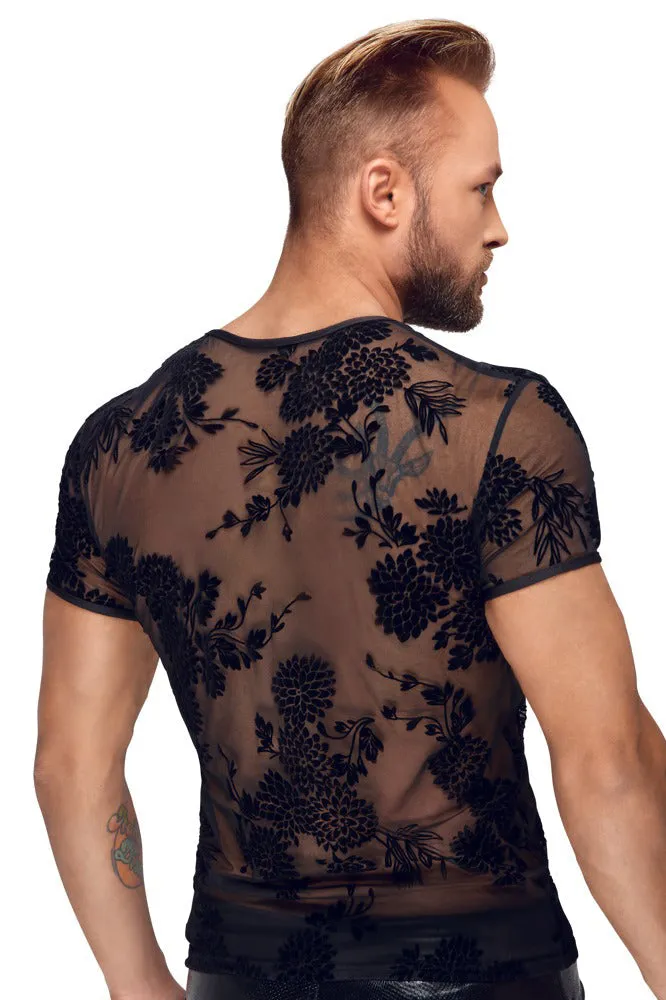 Noir Handmade Flock Embroidery T-Shirt