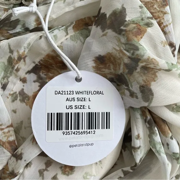 NWT PETAL &amp; PUP Floral Ruffle Long Sleeve High Neck Mini Dress