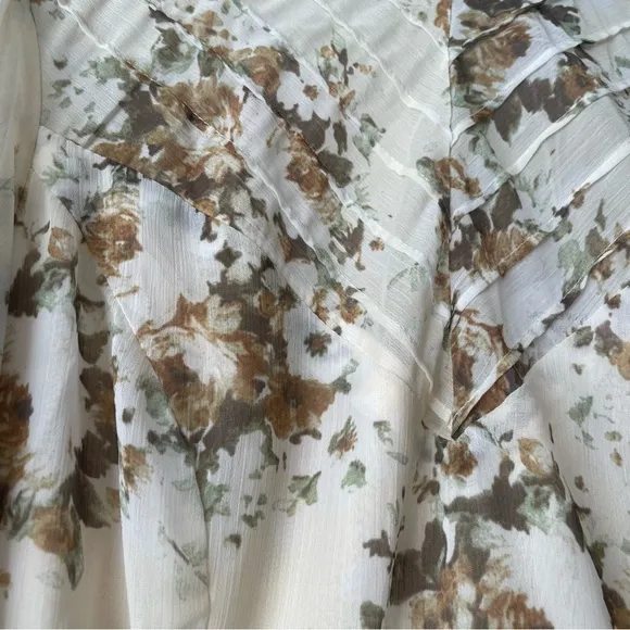 NWT PETAL &amp; PUP Floral Ruffle Long Sleeve High Neck Mini Dress