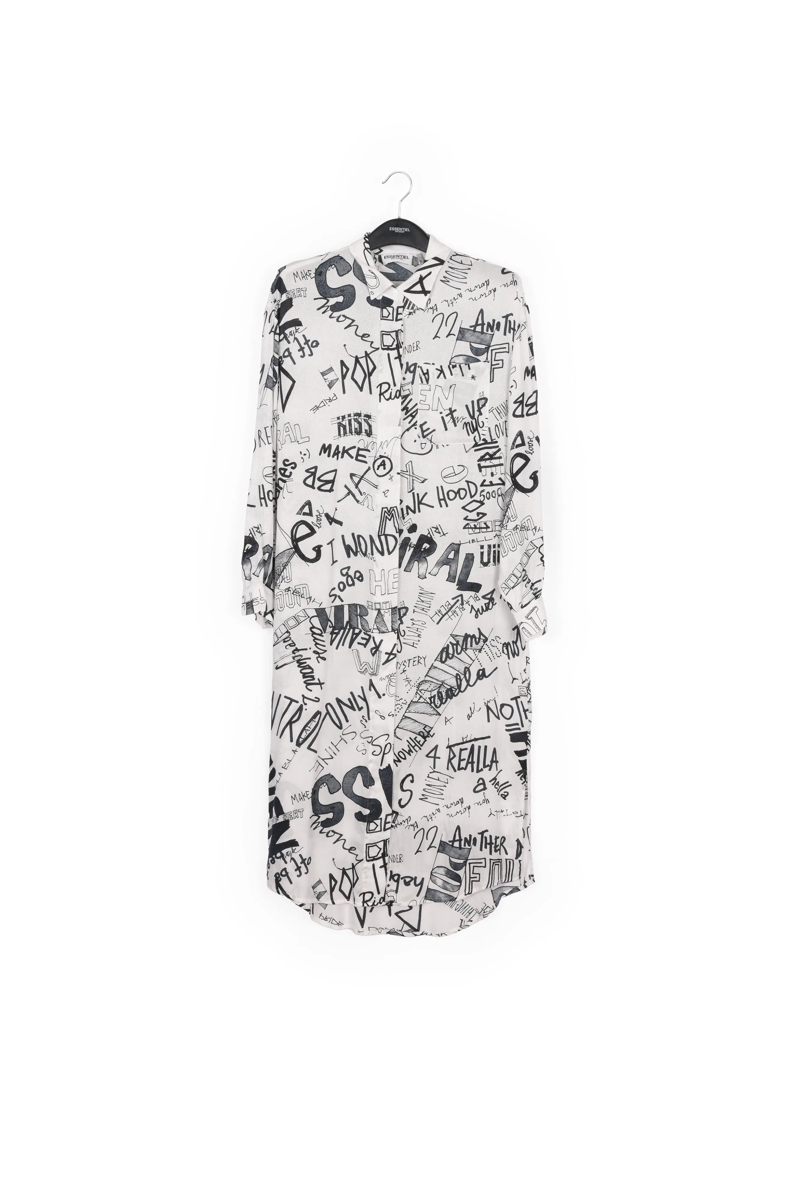 Off-white and black graffiti-print shirt dress