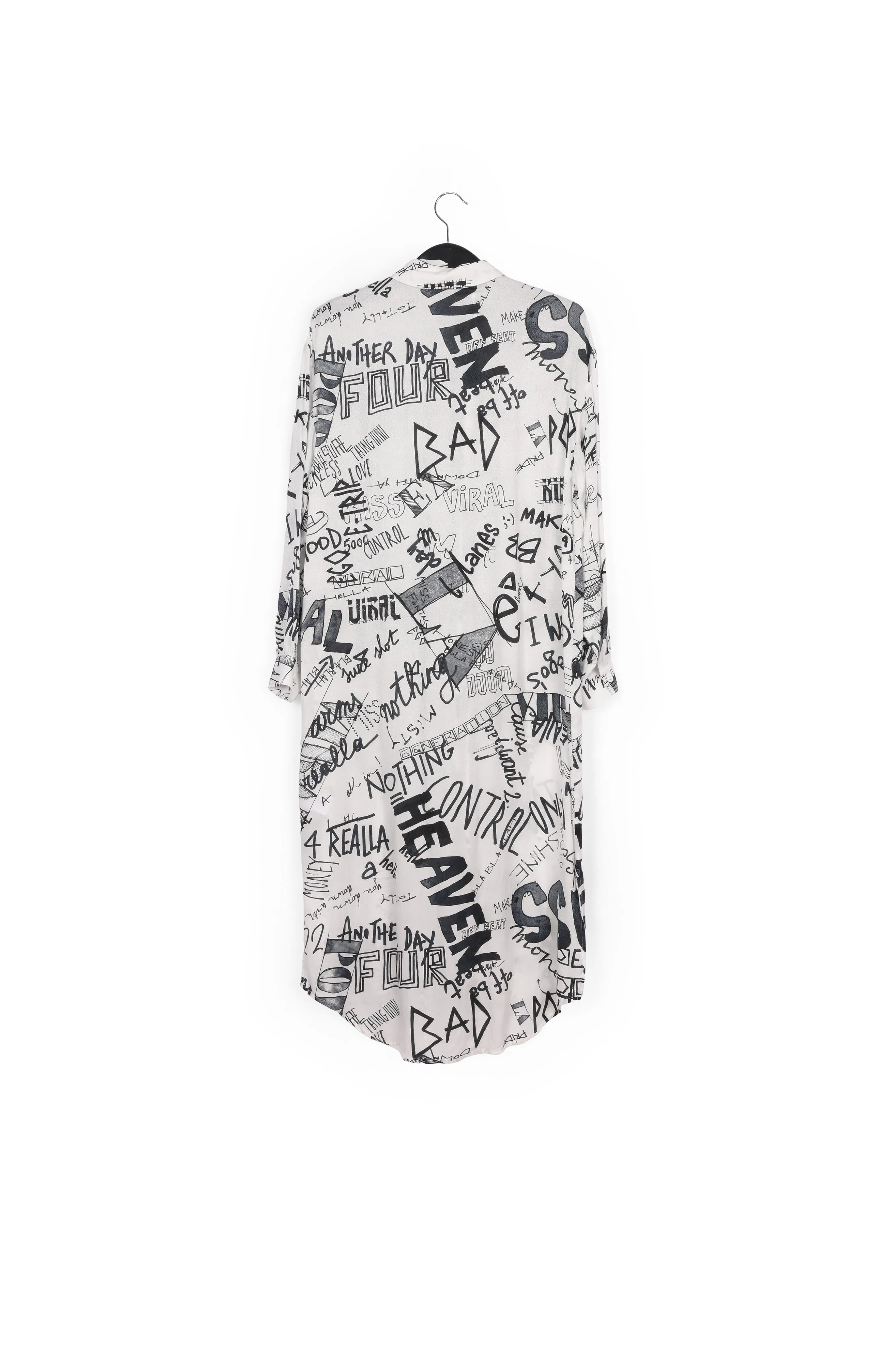Off-white and black graffiti-print shirt dress