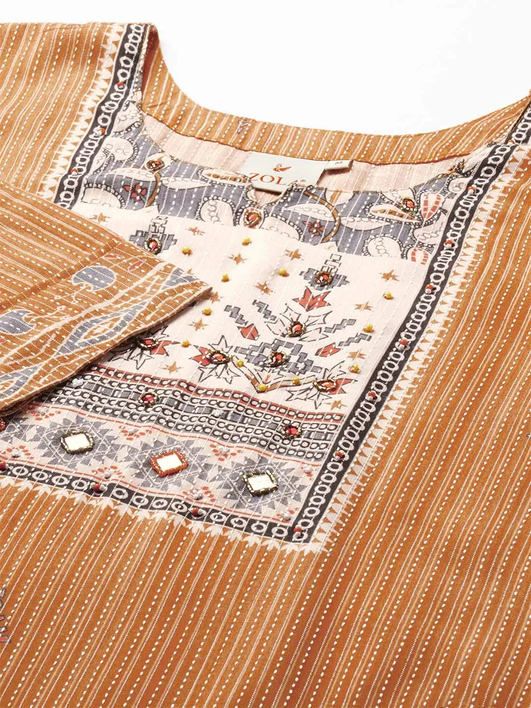 Orange Comfort Fit Cotton Kurta for Women Online in India - Zola