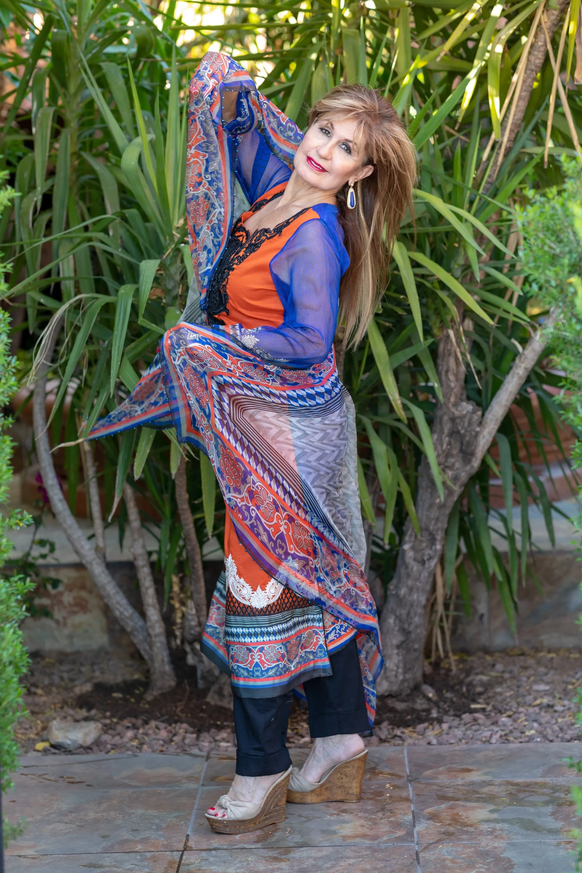 Orange Cotton Salwar Kameez - Suit