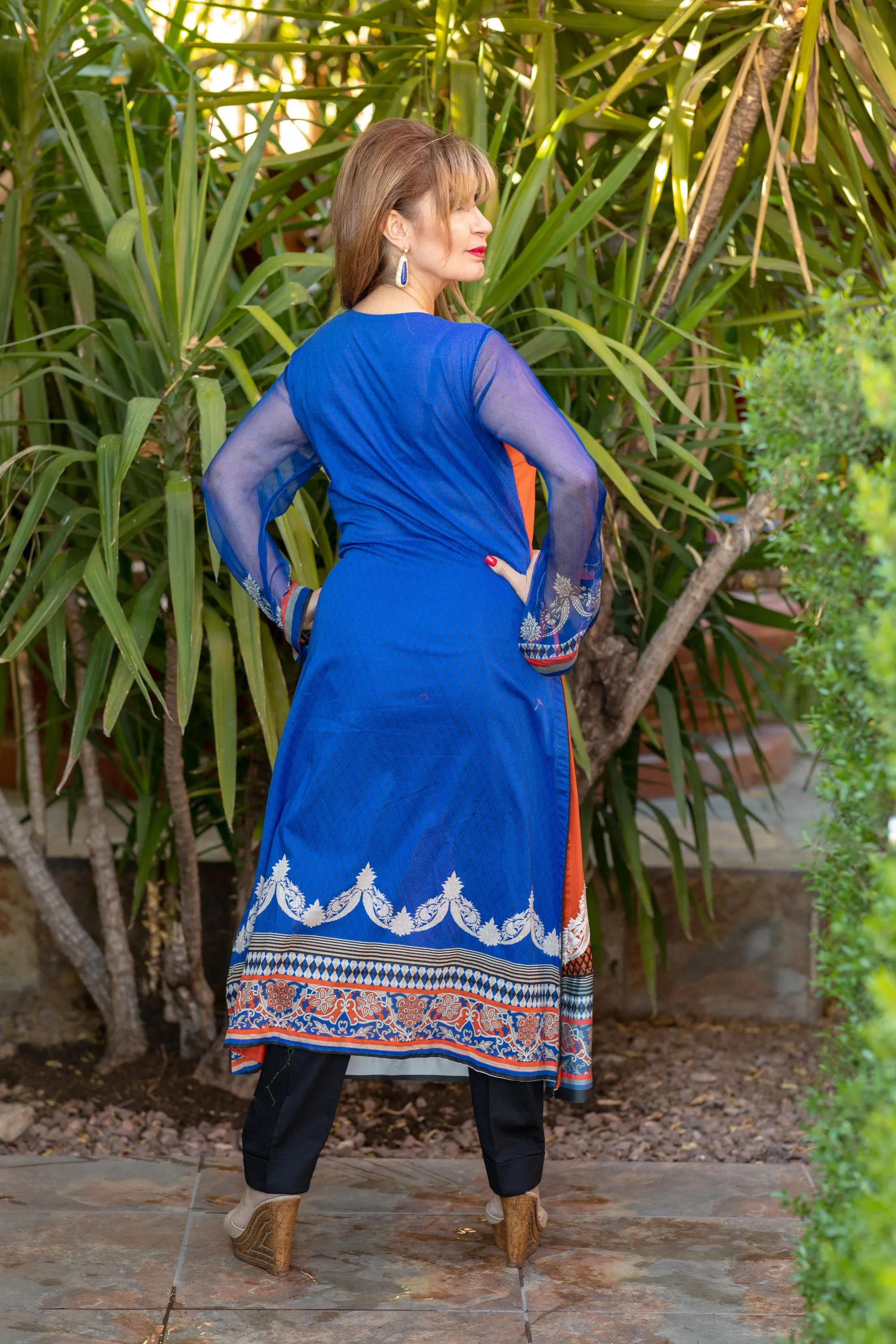 Orange Cotton Salwar Kameez - Suit