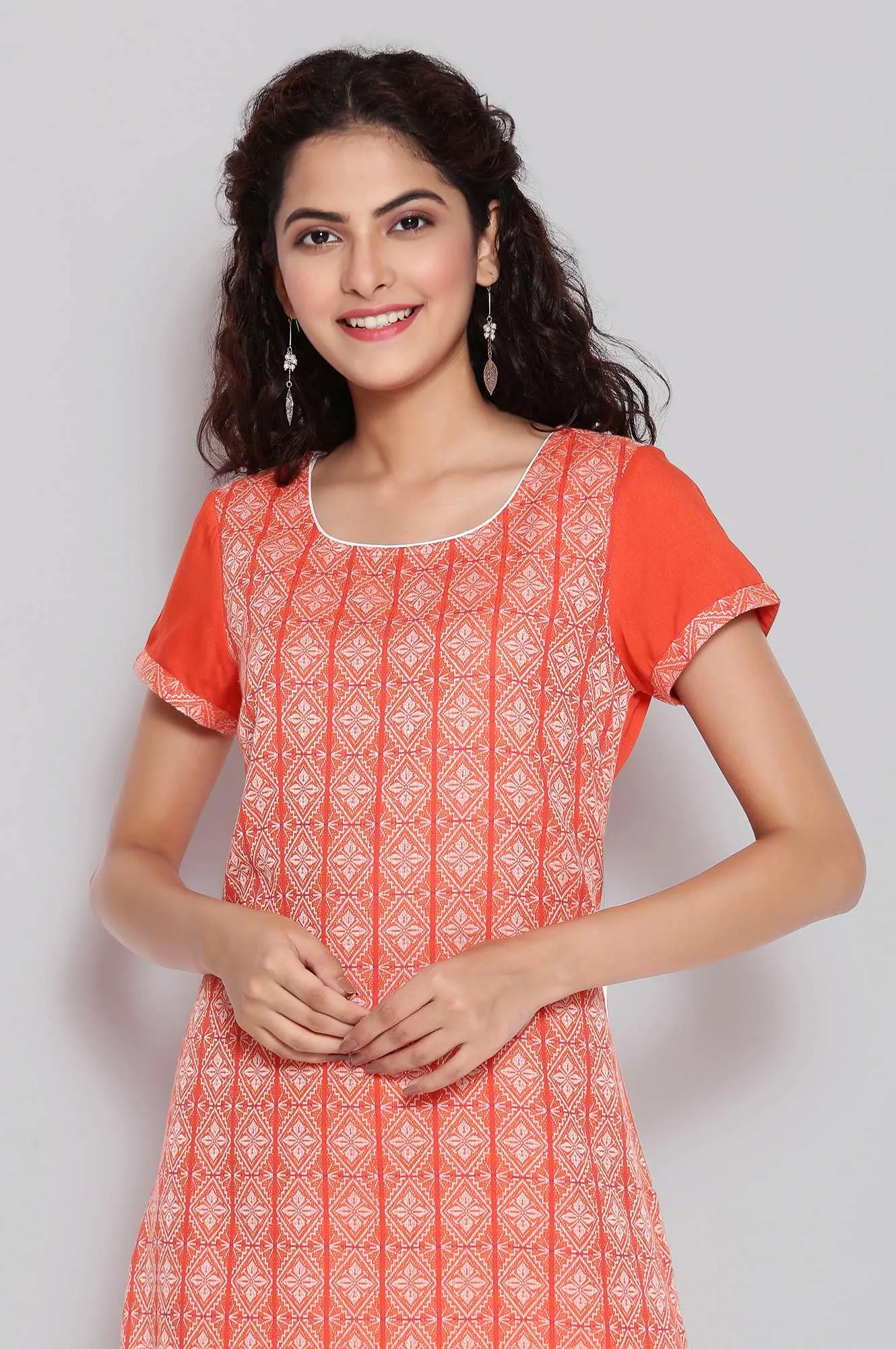 Orange Ethnic kurta
