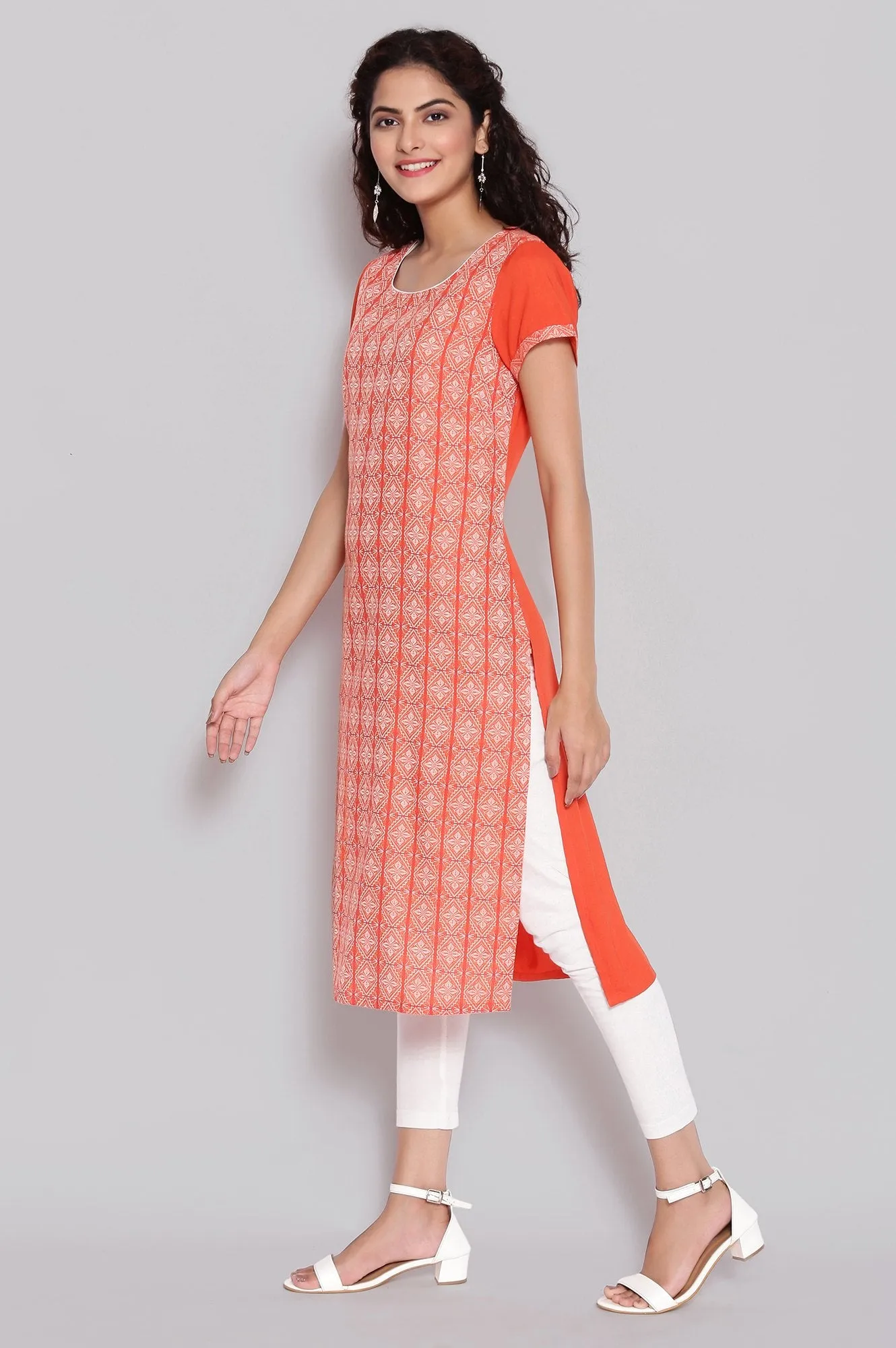 Orange Ethnic kurta