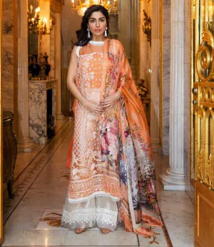 Orange Organza Salwar Kameez-Suit - Sobia Nazir Lawn 2019