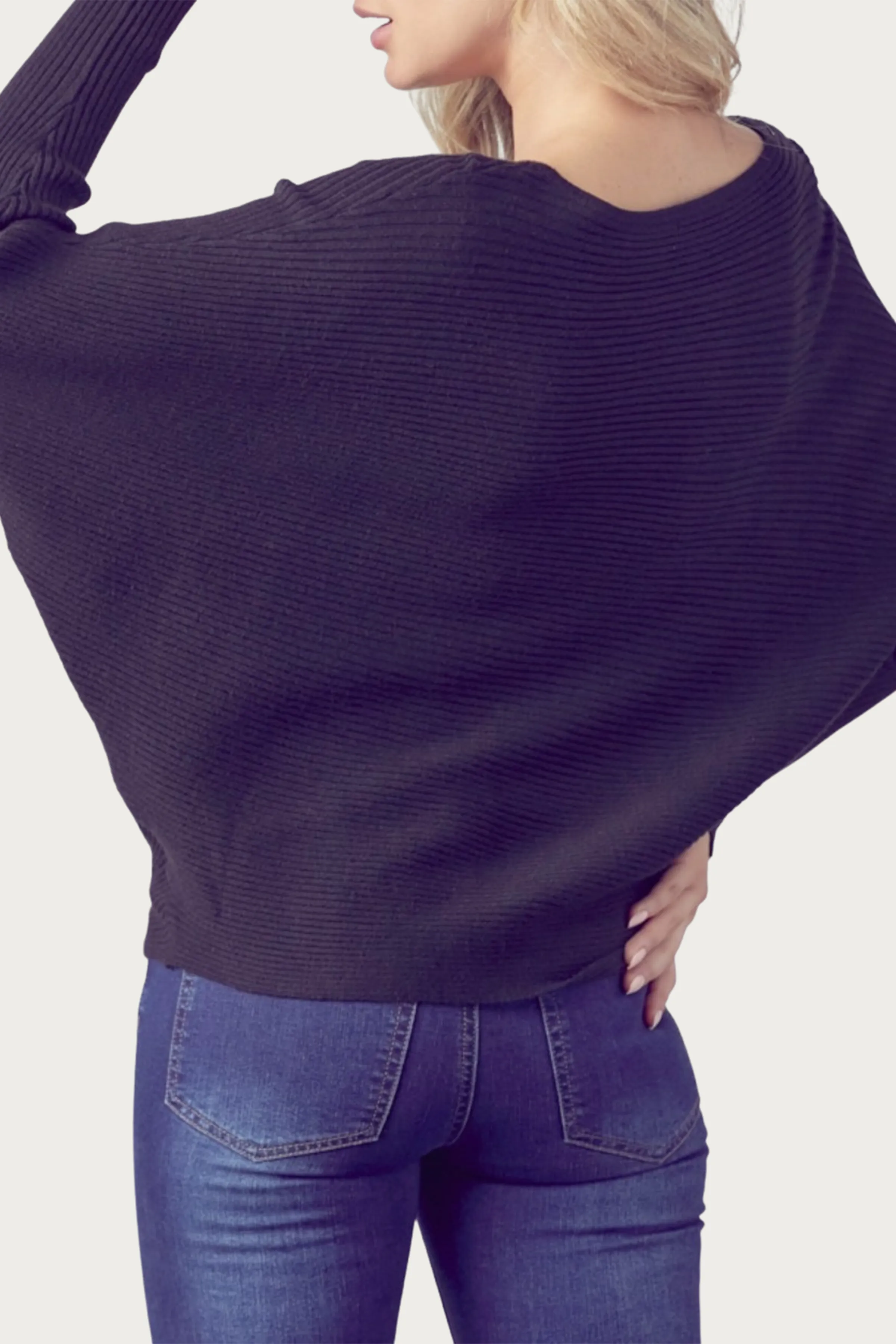 OTTOMAN MODAL-BLEND DOLMAN-SLEEVE SWEATER