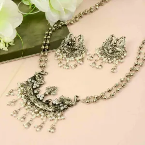 Oxidised Pearl Goddess Jewel Set