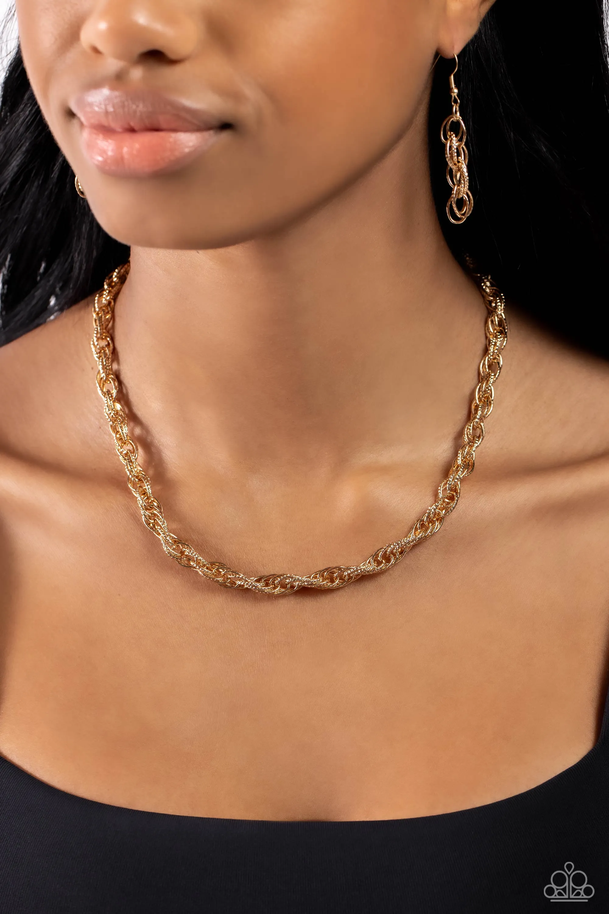 Paparazzi - Braided Ballad - Gold Necklace