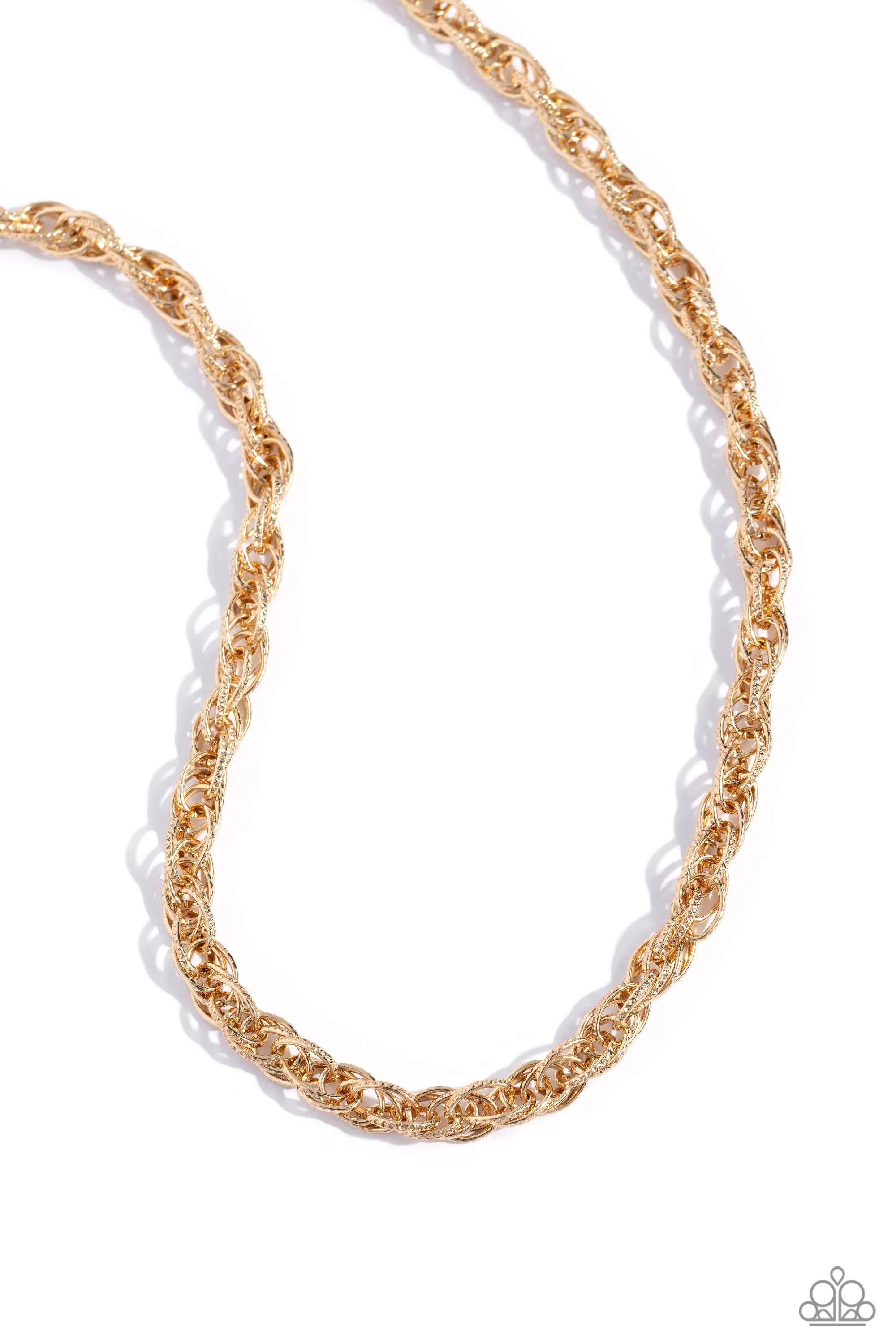 Paparazzi - Braided Ballad - Gold Necklace