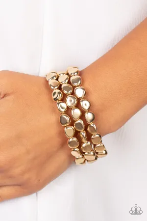 Paparazzi HAUTE Stone - Gold Stretch Bracelets